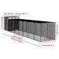 vidaXL Gallinero con corral acero galvanizado gris 165x863x181 cm