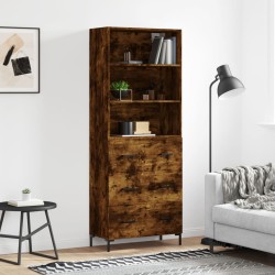vidaXL Aparador alto madera contrachapada roble ahumado 69,5x34x180 cm