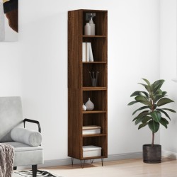 vidaXL Aparador alto madera contrachapada roble marrón 34,5x32,5x180cm