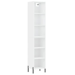 vidaXL Aparador alto madera contrachapada blanco 34,5x32,5x180 cm