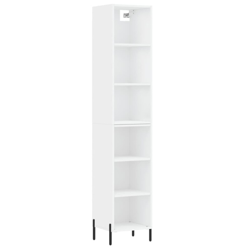 vidaXL Aparador alto madera contrachapada blanco 34,5x32,5x180 cm vidaXL Aparador alto madera contrachapada blanco 34,5x32,5x180 cm