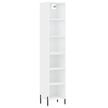 vidaXL Aparador alto madera contrachapada blanco 34,5x32,5x180 cm