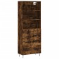vidaXL Aparador alto madera contrachapada roble ahumado 69,5x34x180 cm