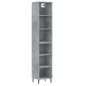 vidaXL Aparador de madera contrachapada gris hormigón 34,5x32,5x180 cm vidaXL Aparador de madera contrachapada gris hormigón 34,5x32,5x180 cm