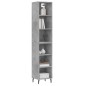 vidaXL Aparador de madera contrachapada gris hormigón 34,5x32,5x180 cm vidaXL Aparador de madera contrachapada gris hormigón 34,5x32,5x180 cm