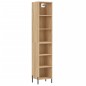 vidaXL Aparador de madera contrachapada color roble 34,5x32,5x180 cm vidaXL Aparador de madera contrachapada color roble 34,5x32,5x180 cm