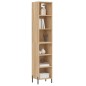 vidaXL Aparador de madera contrachapada color roble 34,5x32,5x180 cm vidaXL Aparador de madera contrachapada color roble 34,5x32,5x180 cm