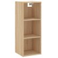 vidaXL Aparador de madera contrachapada color roble 34,5x32,5x180 cm vidaXL Aparador de madera contrachapada color roble 34,5x32,5x180 cm