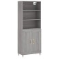 vidaXL Aparador alto madera contrachapada gris sonoma 69,5x34x180 cm vidaXL Aparador alto madera contrachapada gris sonoma 69,5x34x180 cm