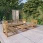 vidaXL Muebles de jardín 6 piezas marrón miel madera maciza de pino vidaXL Muebles de jardín 6 piezas marrón miel madera maciza de pino