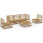 vidaXL Muebles de jardín 6 piezas marrón miel madera maciza de pino vidaXL Muebles de jardín 6 piezas marrón miel madera maciza de pino