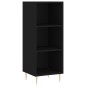 vidaXL Aparador alto madera contrachapada negro 34,5x32,5x180 cm