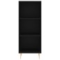 vidaXL Aparador alto madera contrachapada negro 34,5x32,5x180 cm