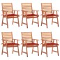 vidaXL Sillas comedor de jardín y cojines 6 uds madera maciza acacia vidaXL Sillas comedor de jardín y cojines 6 uds madera maciza acacia