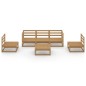 vidaXL Muebles de jardín 6 piezas marrón miel madera maciza de pino vidaXL Muebles de jardín 6 piezas marrón miel madera maciza de pino