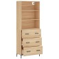vidaXL Aparador alto madera contrachapada color roble 69,5x34x180 cm