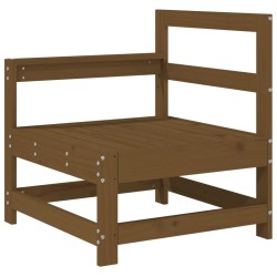 vidaXL Sofá esquinero de madera maciza de pino marrón miel