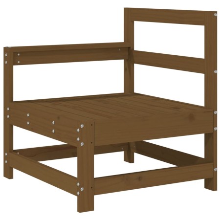 vidaXL Sofá esquinero de madera maciza de pino marrón miel