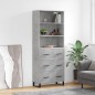 vidaXL Aparador alto madera contrachapada gris hormigón 69,5x34x180 cm vidaXL Aparador alto madera contrachapada gris hormigón 69,5x34x180 cm