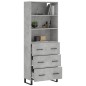 vidaXL Aparador alto madera contrachapada gris hormigón 69,5x34x180 cm vidaXL Aparador alto madera contrachapada gris hormigón 69,5x34x180 cm
