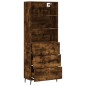 vidaXL Aparador alto madera contrachapada roble ahumado 69,5x34x180 cm