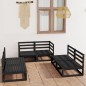 vidaXL Juego de muebles de jardín 6 piezas negro madera maciza de pino vidaXL Juego de muebles de jardín 6 piezas negro madera maciza de pino