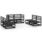 vidaXL Juego de muebles de jardín 6 piezas negro madera maciza de pino vidaXL Juego de muebles de jardín 6 piezas negro madera maciza de pino