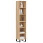 vidaXL Aparador de madera contrachapada color roble 34,5x32,5x180 cm vidaXL Aparador de madera contrachapada color roble 34,5x32,5x180 cm