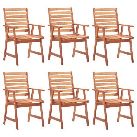 vidaXL Sillas comedor de jardín y cojines 6 uds madera maciza acacia 