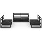 vidaXL Juego de muebles de jardín 6 piezas negro madera maciza de pino vidaXL Juego de muebles de jardín 6 piezas negro madera maciza de pino