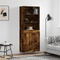 vidaXL Aparador alto madera contrachapada roble ahumado 69,5x34x180 cm vidaXL Aparador alto madera contrachapada roble ahumado 69,5x34x180 cm