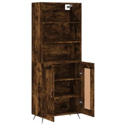 vidaXL Aparador alto madera contrachapada roble ahumado 69,5x34x180 cm