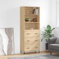 vidaXL Aparador alto madera contrachapada color roble 69,5x34x180 cm vidaXL Aparador alto madera contrachapada color roble 69,5x34x180 cm