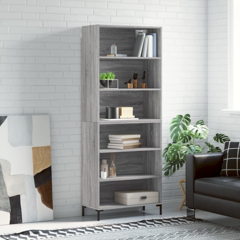 vidaXL Aparador alto madera de ingeniería gris Sonoma 69,5x32,5x180 cm vidaXL Aparador alto madera de ingeniería gris Sonoma 69,5x32,5x180 cm