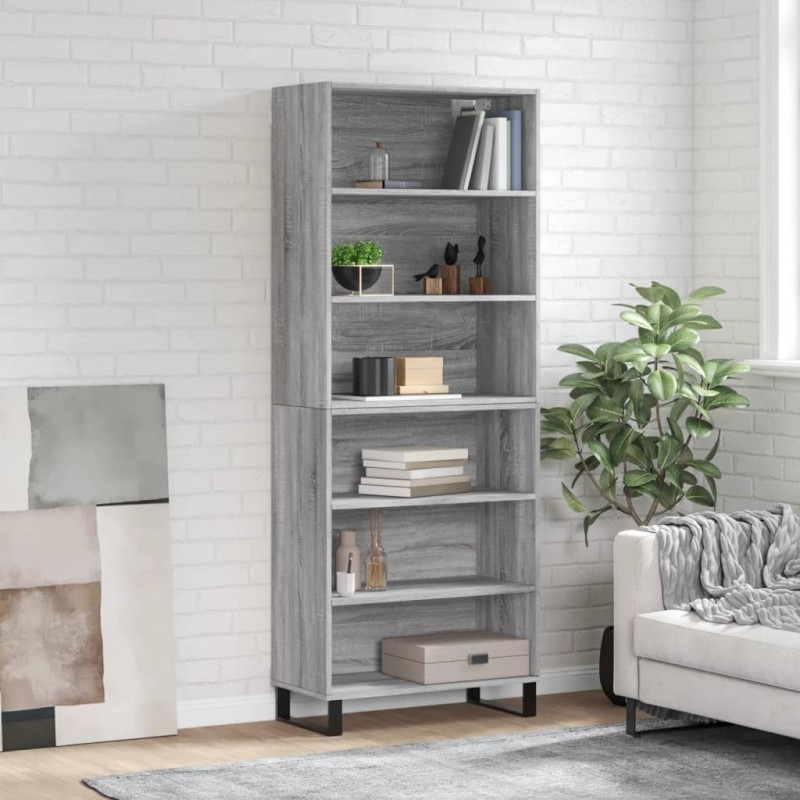 vidaXL Aparador alto madera de ingeniería gris Sonoma 69,5x32,5x180 cm vidaXL Aparador alto madera de ingeniería gris Sonoma 69,5x32,5x180 cm