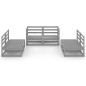 vidaXL Muebles de jardín 6 piezas gris madera de pino maciza