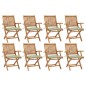 vidaXL Sillas de jardín plegables 8 uds madera maciza teca con cojines vidaXL Sillas de jardín plegables 8 uds madera maciza teca con cojines