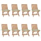 vidaXL Sillas de jardín plegables 8 uds madera maciza teca con cojines vidaXL Sillas de jardín plegables 8 uds madera maciza teca con cojines
