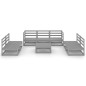 vidaXL Muebles de jardín 8 piezas gris madera de pino maciza vidaXL Muebles de jardín 8 piezas gris madera de pino maciza