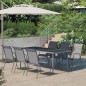 vidaXL Juego de comedor para jardín 7 piezas acero gris antracita vidaXL Juego de comedor para jardín 7 piezas acero gris antracita