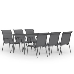 vidaXL Juego de comedor para jardín 7 piezas acero gris antracita
