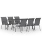 vidaXL Juego de comedor para jardín 7 piezas acero gris antracita vidaXL Juego de comedor para jardín 7 piezas acero gris antracita