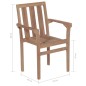 vidaXL Sillas de jardín apilables 4 uds madera maciza teca con cojines vidaXL Sillas de jardín apilables 4 uds madera maciza teca con cojines