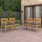 vidaXL Sillas Batavia con cojines 4 unidades madera maciza de teca vidaXL Sillas Batavia con cojines 4 unidades madera maciza de teca