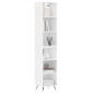 vidaXL Aparador alto contrachapada blanco brillante 34,5x32,5x180 cm vidaXL Aparador alto contrachapada blanco brillante 34,5x32,5x180 cm