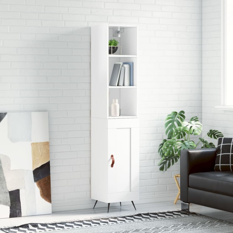 vidaXL Aparador alto madera contrachapada blanco brillo 34,5x34x180 cm vidaXL Aparador alto madera contrachapada blanco brillo 34,5x34x180 cm