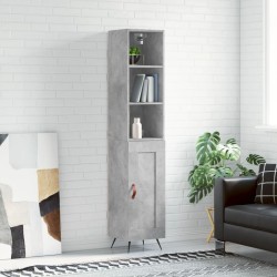 vidaXL Aparador de madera contrachapada gris hormigón 34,5x34x180 cm