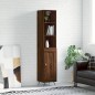 vidaXL Aparador alto madera contrachapada roble marrón 34,5x34x180 cm