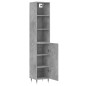 vidaXL Aparador de madera contrachapada gris hormigón 34,5x34x180 cm vidaXL Aparador de madera contrachapada gris hormigón 34,5x34x180 cm