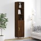 vidaXL Aparador alto madera contrachapada roble marrón 34,5x34x180 cm